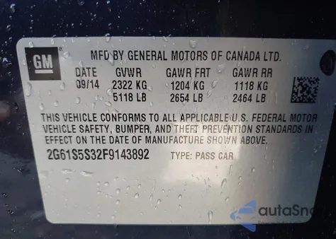 2015 Cadillac Xts Platinum z USA, uszkodzony, nr VIN 2G61S5S32F9143892